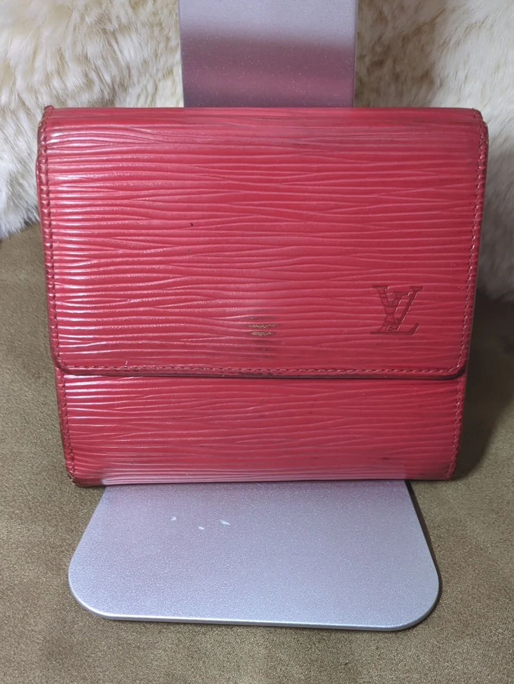 Louis Vuitton Red Epi Leather Compact Wallet